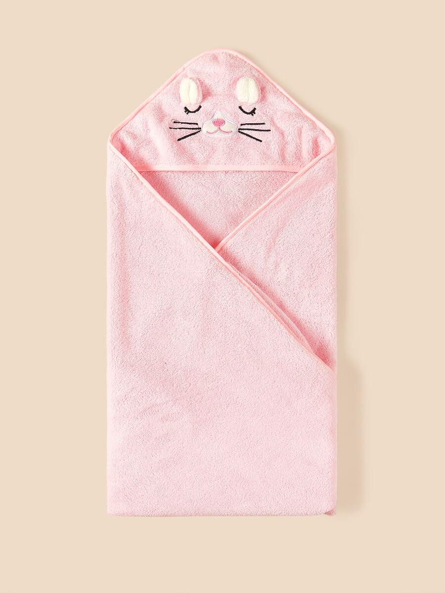 Bebé 1 pieza Manta para envolver con patrón de conejo felpa - Rosa - Ver 1