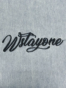 Jeans de pierna recta con estampado & con bordado de letra - Lavado ligero - Ver 4