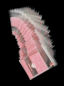 100pcs Heart Pattern Self-adhesive Gift Bag - Multicolor - View 6