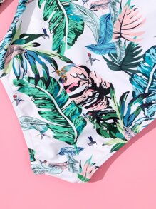 嬰兒熱帶圖案前拉鏈連體泳衣 - 彩色 - 查看 4