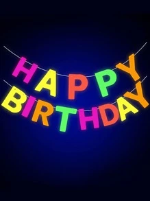 1pc Birthday Party Slogan Graphic Pull Flag - Multicolor - View 1