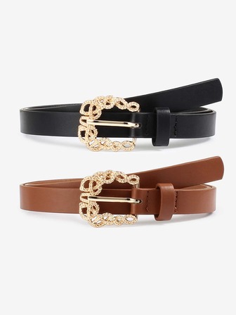 2入組扭結搭扣腰帶