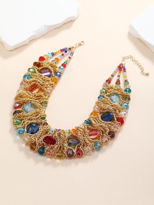 Bead Decor Necklace SHEIN UK