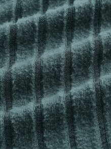 SHEIN ICON Áo thun nữ Xù nhỏ Chia Gân đan màu trơn Giải trí - Màu xanh lá cây đậm - Xem 4