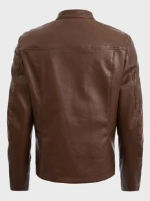 Manfinity VCAY Áo khoác Nam Túi Dây kéo màu trơn Giải trí - màu nâu - Xem 2