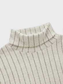 Manfinity VCAY Men Ribbed High Neck Solid Tee - Beige - View 3