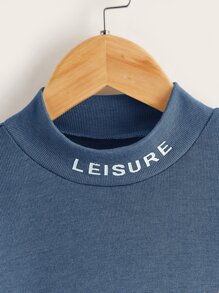 SHEIN Boys Letter Graphic Tee - Blue - View 3