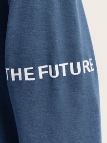 SHEIN Boys Letter Graphic Tee - Blue - View 4