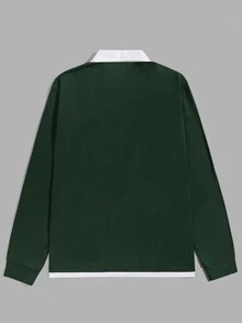 Manfinity VCAY Men Patch Detail 2 In 1 Polo Shirt - Dark Green - View 2