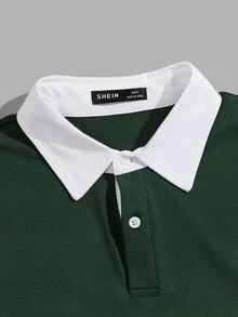 Manfinity VCAY Men Patch Detail 2 In 1 Polo Shirt - Dark Green - View 3