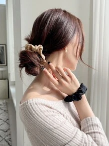 DAZY 3 chiếc dây buộc tóc đơn giản tối giản - Nhiều màu - Xem 8