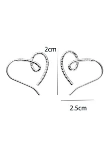 bông tai vòng bít trái tim - Bạc - Xem 3