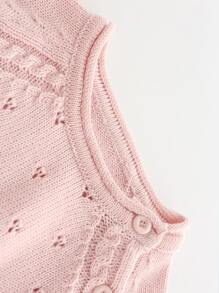 Bebé Mono de manga raglán tejido - Rosa Pálido - Ver 1