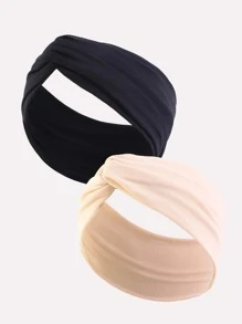 1入組純色麻花髮帶 - 彩色 - 查看 1