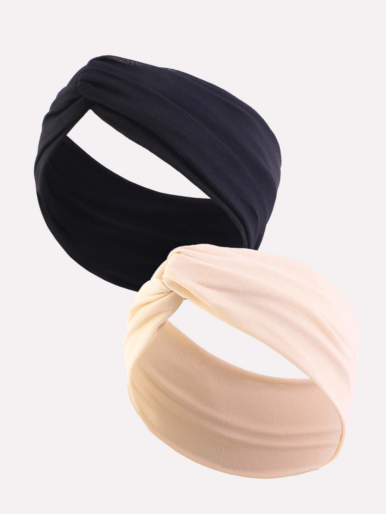 1入組純色麻花髮帶 - 彩色 - 查看 1