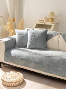 1入組素色沙發巾和1入組隨機色靠墊套不附帶墊芯 - 淺灰紫 - 查看 3