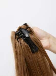 Long Curly Ponytail Synthetic Hair Extension - Brown - View 7
