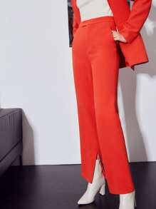 MOTF PREMIUM STRAIGHT FIT SPLIT SUIT TROUSERS - Orange - View 6