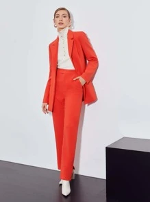 MOTF PREMIUM STRAIGHT FIT SPLIT SUIT TROUSERS - Orange - View 8