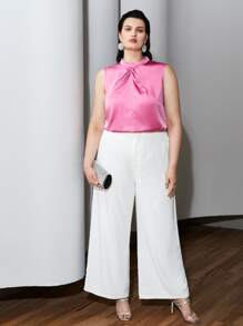 MOTF PLUS WIDE SUIT TROUSERS - White - View 5