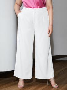 MOTF PLUS WIDE SUIT TROUSERS - White - View 6