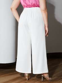 MOTF PLUS WIDE SUIT TROUSERS - White - View 7
