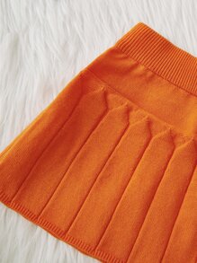 Baby Bow Front Ruffle Trim Jumper & Knit Skirt - Multicolor - View 4