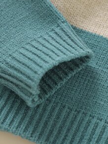 SHEIN Chàng trai trẻ Khối màu Tay Raglan Áo len - Nhiều màu - Xem 6