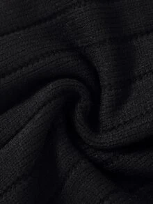 Bebé Jersey de cuello alto tejido de canalé - Negro - Ver 3