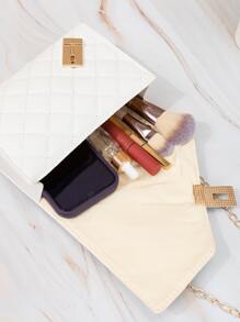 Waterproof,Lightweight,Business Casual Quilted Flap Chain Crossbody Bag For Teen Girls Women College Students,Rookies & White-collar Workers Perfect for Office,College,Work ,Business,Commute - White - View 4