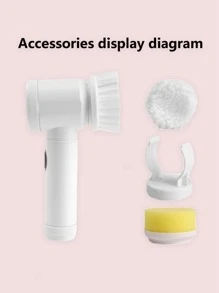 多功能m01c電動清潔刷,帶鋰電池,白色,適用於洗碗、清洗牆壁、玻璃和浴盆的家用清潔工具 - 白色 - 查看 5