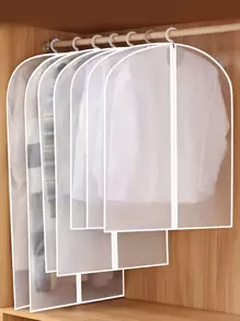 1pc Clear Clothing Cover,Breathable Zip-up Garment Cover, Anti- Dust, Moth And Waterproof - Clear - View 1