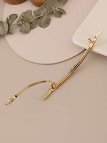 Simplistic Metal Spring Clip For The Back Of The Head Casual Tiaras Hair Clips,Hair Accessories,Hair Barrettes, School Stuff - Gold - View 3