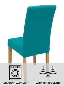 1件/4件/6件/8件/10件牛奶丝素色餐椅套，弹力涤纶椅套