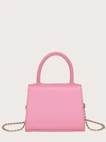 Bolso cartera con cadena mini con adorno de corazón - Rosa - Ver 3
