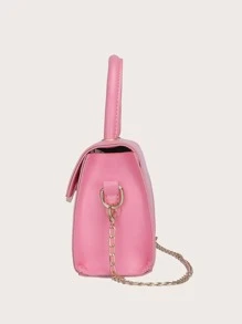 Bolso cartera con cadena mini con adorno de corazón - Rosa - Ver 4