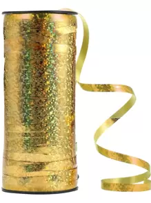 1/2/4 piezas Cinta metálica láser de 100 pies, Cuerda para globos - Dorado - Ver 2