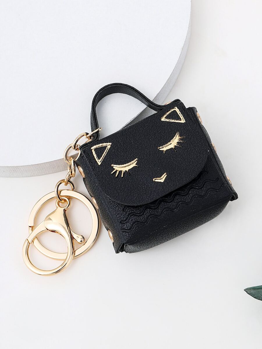 Cat Pattern Bag Charm Keychain Casual Car Accessories Backpack For School Cute Goth Y2k