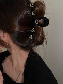 Rhinestone Heart Decor Hair Claw - Multicolor - View 1