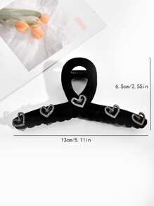 Rhinestone Heart Decor Hair Claw - Multicolor - View 3