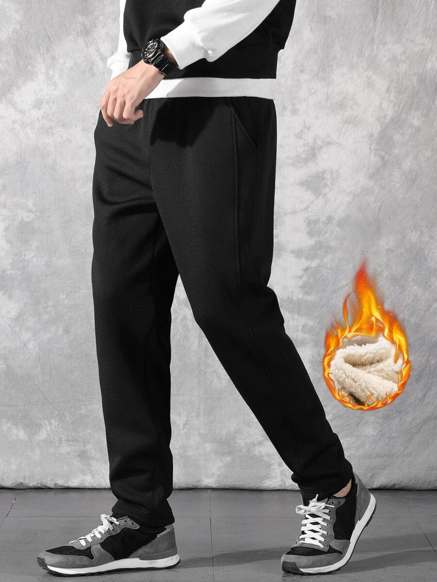 Quần thể thao Nam Dây kéo Túi màu trơn - màu đen - Xem 1