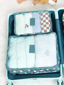 6pcs Travel Storage Bag Organizer Pouch Set Floral & Letter Graphic Print, Multi-Size For Packing Clothes, Accessories, Toiletries For Travel Storage Bag,Makeup Bag,Cosmetic Bag,Vacation Organizer,Large Capacity Makeup Organizer Makeup Case, For Lipstick, Brush, Skincare, Mobile Phone, Coin, Small Items, For Home,Gift,Vacation And Festival Halloween Christmas Multifunctional Use - Multicolor - View 6