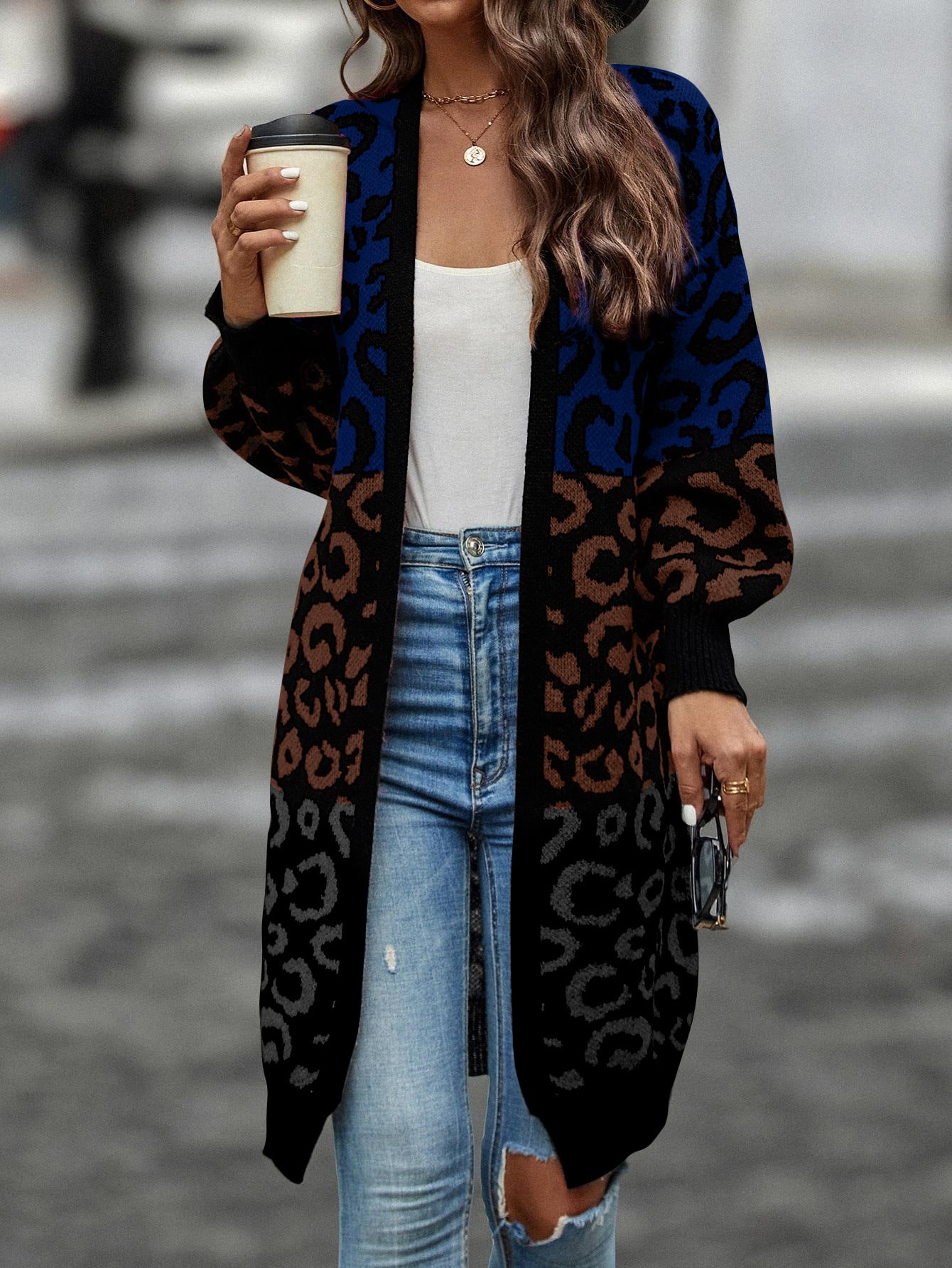 leopard duster cardigan