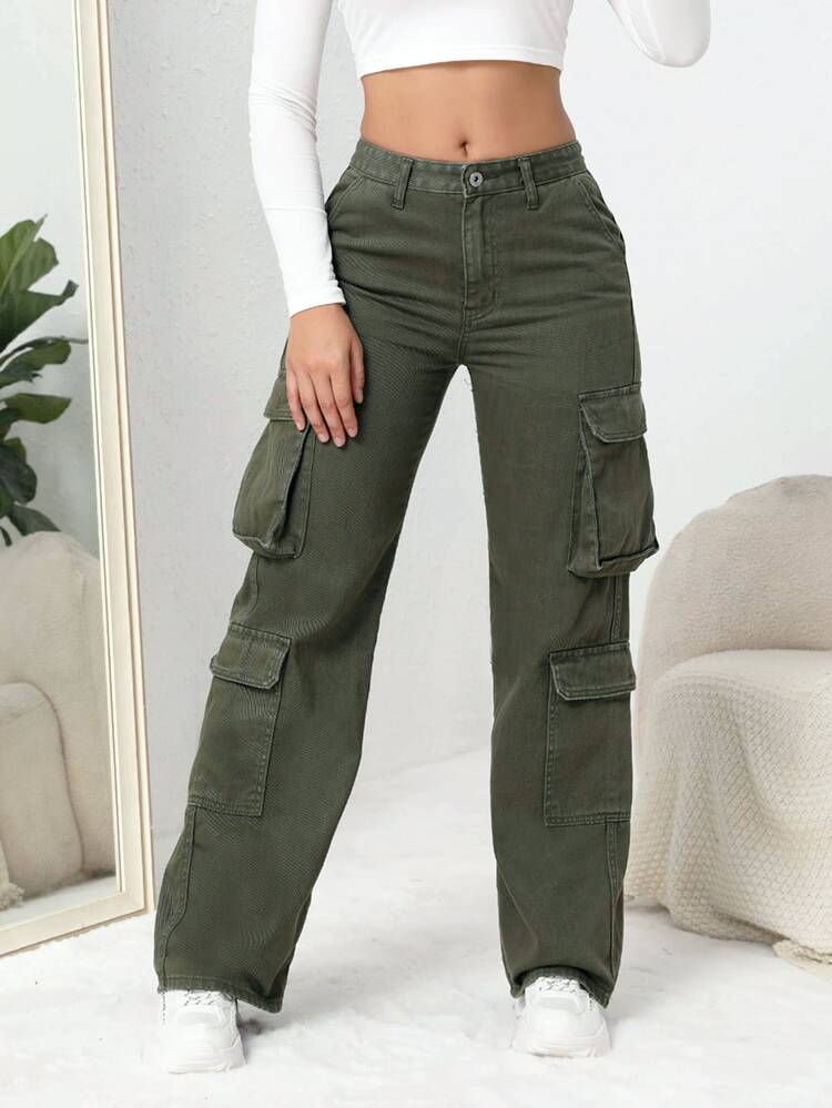 Flap Pocket Cargo Jeans