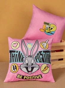 LOONEY TUNES X SHEIN 1入組卡通圖案靠墊套不附帶墊芯 - 彩色 - 查看 2