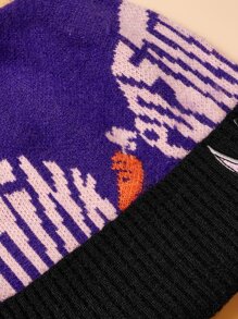 LOONEY TUNES X SHEIN Cartoon Embroidered Letter Graphic Cuff Beanie - Multicolor - View 7