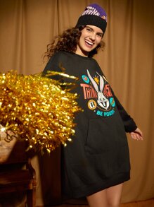 LOONEY TUNES X SHEIN Cartoon Embroidered Letter Graphic Cuff Beanie - Multicolor - View 8