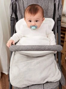 1pc Baby Plush Swaddling Blanket - Grey - View 2