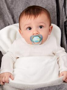 1pc Baby Plush Swaddling Blanket - Grey - View 7