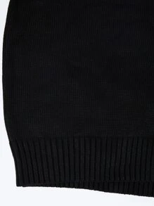 Men Geo Pattern Drop Shoulder Sweater - Black - View 6